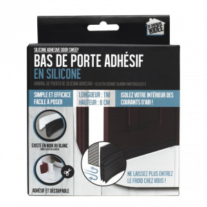 Protectie usa anticurent, adeziva, silicon, 100x6x0.5 cm, negru, Happymax