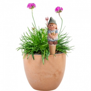 Recipient irigator pentru ghivece, ceramica Helda cu floare, 4x4x15 cm, set globuri de udat plante, bile udare plante, globuri pentru udat plantele, set udare plante, globuri de apa pentru plante, recipient pentru udarea florilor, globuri de apa
