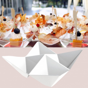 Set 25 boluri servire aperitive Origami-alb