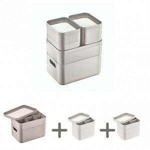 Set 3 cutii organizare cu capac