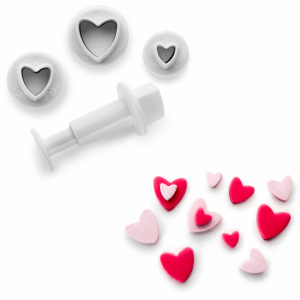 Set 3 forme-decupatoare pentru fondant,martipan-Inimioare-Ibili