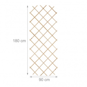 Set 3 spaliere extensibile pentru plante, Relaxdays, lemn, dimensiuni 180 x 90 x 1.5 cm, natural - Img 2