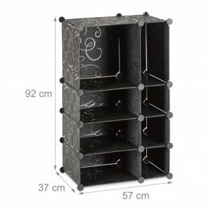 Sistem rafturi modulare 8 compartimente negru-design