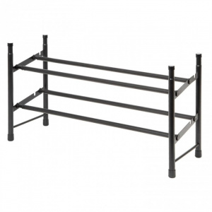 Suport de pantofi extensibil, 2 rafturi, negru Stilito