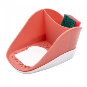 Suport organizator detergent, sapun, burete bucatarie-Krita-coral