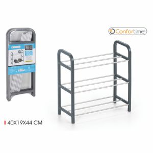 Suport pantofi cu 3 rafturi-Confortime, suport pantofi, raft pantofi, pantofar si suport pantofi, raft pentru incaltaminte. Suport depozitare incaltaminte pentru hol. Suport pantofi CONFORTIME, 40 X 19 X 44 sm,Suport pantofi, Suport pentru incaltaminte, R