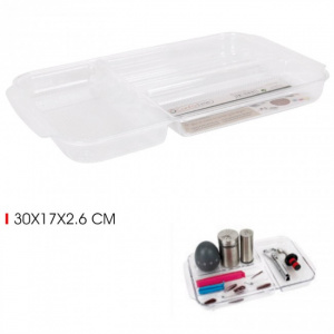 Tavita, organizator plastic cu 3 compartimente 30x17cm. Organizator cu 3 compartimente depozitare obiecte mici,Tavita cutie organizator Organizator tavita cutie Tavita pentru organizare cu cutie Cutie organizator pentru tavita Tavita cu compartimente si c