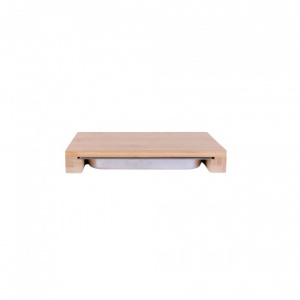 Tocator bambus cu sertar metalic 38x26 cm