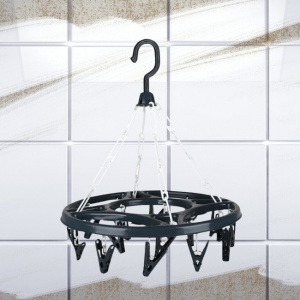 Uscator de rufe cu 18 carlige, rotund, 30X40 cm, gri