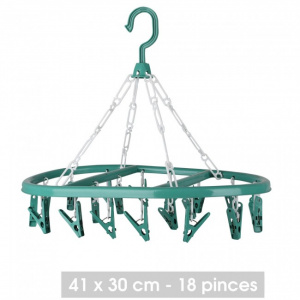 Uscator de rufe cu 20 carlige, oval, 32x42 cm, verde
