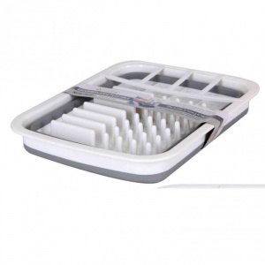 Uscator pliabil pentru vase, happymax.ro picurator tacamuri, uscator pentru tacamuri, scurgator vase, scurgator vase plastic, scurgator tacamuri, Uscator vesela pliabil de silicon, Uscator pliabil, pentru vase, 38x29,3x4,7cm, cauciuc,Uscator pliabil pentr