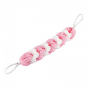 Burete lung, elastic, pentru masaj si exfoliere spate, 31x6x6 cm, roz