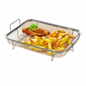 Cos tip gratar pentru gatit si copt cu aer cald la cuptor, 22x30x5,5 cm, Happymax. Tava cu gauri pentru carne, legume,.cartofi la cuptor sau gratar, tava perforata pentru cuptor, Cos tip gratar pentru copt, antiaderent, 30.5x22.5x7.5, Quttin,Cos pentru pr