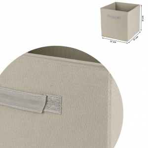 Cutie depozitare pliabila tip cub, textura velur, gri papirus, 31x31 cm, Happymax, cub textil cos pentru depozitare, cutii cosuri pentru depozitat, cos textil, cub textil, Cutie pliabila pentru depozitare, tip cub 30x30x30 cm