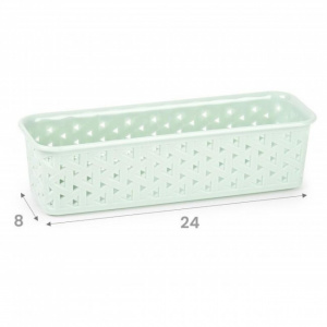 Cutie plastic, 24 x 8 x 6,5 cm, verde, Nature, Happymax, Cos depozitare plastic Organizator depozitare plastic Cutie depozitare plastic Containere organizare plastic Cos depozitare vernil Depozitare aerata plastica Cutie depozitare