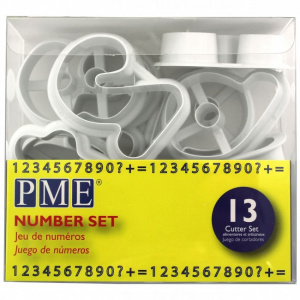 Forma cutter fondant, martipan model cifre, decupator cifre, set 13 buc-PME