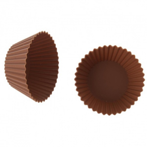 Forma de silicon pentru briose set de  6 buc, HAPPYMAX.RO Forma briose, Orion, Silicon, 6 piese, 5.5 cm, Maro  forma silicon briose, tava briose, tava silicon briose, 