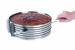 Forma extensibila cerc pentru feliere blat tort, inox, 24-30 cm, Happymax
