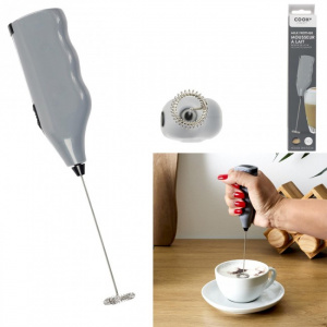 Mixer spuma lapte, 22 cm, taupe. Mixer preparare spuma lapte pentru maraschino, shake de lapte, shake de ciocolata, bomboane de ciocolata fierbinte, cappuccino, latte macchiato, shake-uri, cocktail-uri sau sosuri pentru salate