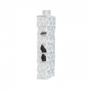Organizator vertical textil, etajera suspendata 7 compartimente 105x30x15 cm-Palma, raft vertical flexibil cu 7 compartimente etajera materila textil, etajera textila, etajera verticala bara sifonier, etajera verticala pentru sifonier, organizatoare stend