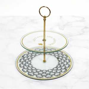 Platou supraetajat, cu 2 niveluri, prezentare aperitive sau desert, inaltime 22,5 cm