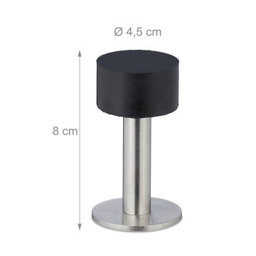 Set 2 opritoare usa, otel inoxidabil si cauciuc, dimensiuni 8 x 4.5 cm, Relaxdays