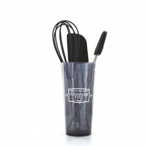 Set ustensile bucatarie cana gradata, tel, perie ungere, spatula-gri