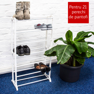 Suport pentru pantofi alb - 21 de perechi