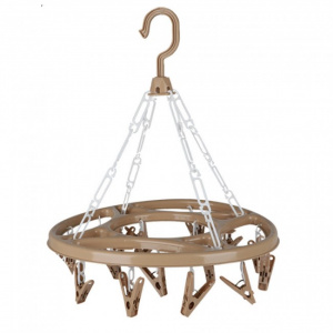 Uscator de rufe cu 18 carlige, rotund, 30X40 cm, bej