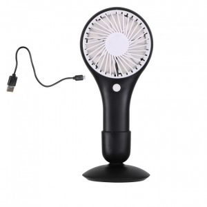 Ventilator portabil, 2 viteze, USB sau baterii, 22,5 cm, negru