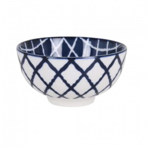 Bol ceramic JAPO-11x5.8cm model Hana albastru romb, bol ceramica, bol ceramica supa, castron ceramica, castron ceramica cereale,Bol ceramic, Vas ceramic, Bol din ceramica, Vas pentru mancare ceramic, Bol decorativ ceramic, Bol pentru servire ceramic, Vas 