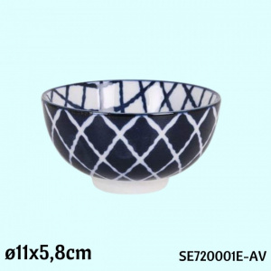 Bol ceramic JAPO-11x5.8cm model Hana albastru romb, bol ceramica, bol ceramica supa, castron ceramica, castron ceramica cereale,Bol ceramic JAPO-11x5.8cm model Hana albastru romb, bol ceramica, bol ceramica supa, castron ceramica, castron ceramica cereale