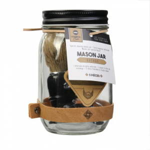 Cadou set accesorii barbierit la borcan