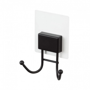 Carlig dublu cu autoadeziv, otel+ABS, waterproof, 10,5 X 4,5 X H.13 cm, Bestlock Magic Black