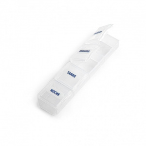 Cutie depozitare medicamente, 4 compartimente, plastic transparent, 6 x 15 x 2 cm, Happymax