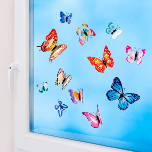 Decoratiune 3D pereti si ferestre Fluturi