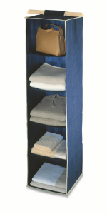 Etajera suspendata cu 5 compartimente-BLUE, happymax.ro organizator textil pentru dulap, organizator textil ajustabil pentru dulap, organizator suspendat pentru dulap, Etajera textila suspendata, Etajera suspendata pentru depozitare, Organizator textil su