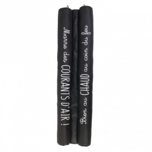 Protectie dubla anti curent pentru usa, 20x80 cm, negru, Happymax,  protectie usa anti curent si anti praf