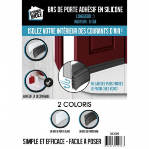 Protectie usa anticurent, adeziva, silicon, 100x6x0.5 cm, negru, Happymax