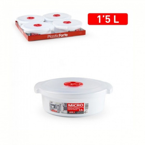 Recipient cuptor microunde rotund -1,5 l