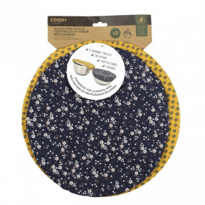 Set 2 bucati capace textile, bumbac, diametru 28 cm