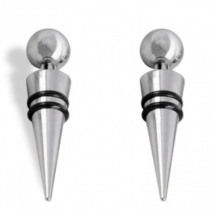 Set 2 dopuri sticla vin, inox cu garnitura silicon Quttin. Set 2 dopuri pentru sticle, set 2 dopuri pentru sticla vin,Set dopuri sticla vin, dopuri pentru vin, accesorii pastrare vin, sigilare sticla vin, dopuri etanse vin, set dopuri vin inox, set dopuri