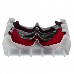 Set 2 suporturi organizare sutiene in sertare, plastic, 34x10,5x5 cm