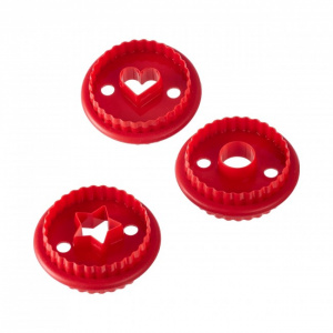 Set 3 decupatoare aluat pentru Craciun, cerc, stea si inima, 6x2,5 cm, Happymax, Decupatoare pentru prajituri Decupatoare forme aluat Decupatoare biscuiti Decupatoare pentru copt Decupatoare pentru taiere aluat Set decupatoare aluat Decupatoare pentru fur