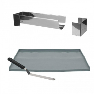 Set pentru rulade - forma, spatula si placa, Set complet rulade, Ustensile patiserie rulade, Forma inox rulada, Spatula intindere crema, Placa silicon rulada, Kit patiserie rulade, Accesorii bucatarie rulade, Forma si spatula patiserie, Placa silicon copt