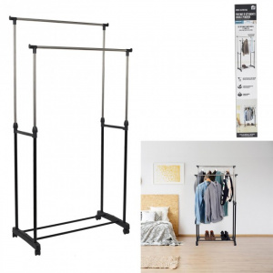 Stender haine dublu, cu spatiu pentru depozitare pantofi, dimensiuni 80x43x160 cm
