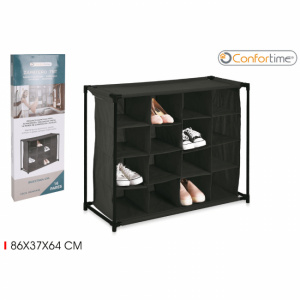 Suport cu husa textila pentru 16 perechi pantofi. happymax.ro Suport incaltaminte cu husa textila pentru hol intrare,Suport cu husa textila pentru perechi pantofi, Organizator pantofi cu husa textila, Suport de depozitare pantofi cu invelis textil, Husa p