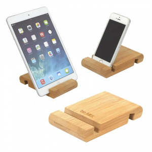 Suport pentru tableta sau telefon, bambus, 12,5x8x2 cm, Be mix
