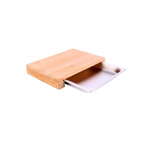 Tocator bambus cu sertar metalic 38x26 cm