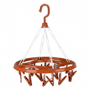Uscator de rufe cu 18 carlige, rotund, 30X40 cm, maro